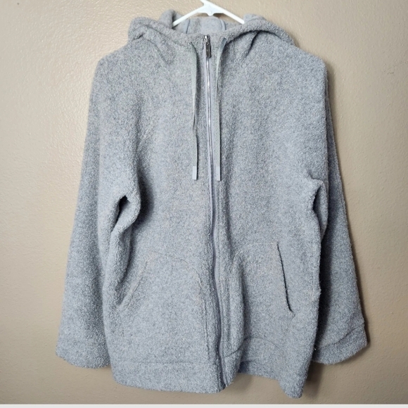 Lululemon So Sherpa Wool Blend Boucle Gray Heather Hooded Zip Jacket-Size 6 - Picture 4 of 11